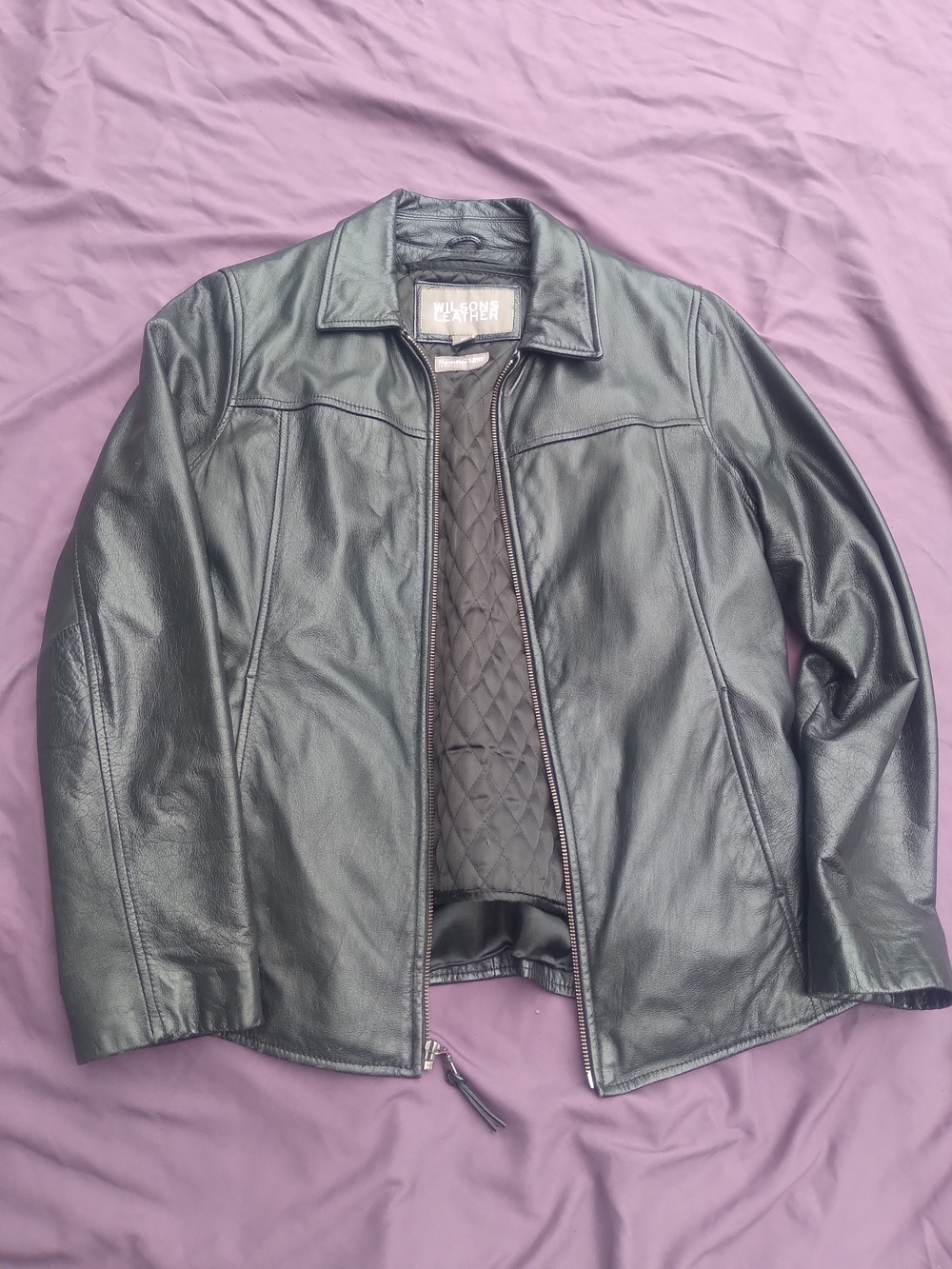 Wilsons Leather Ladies Black Leather Zip Jacket